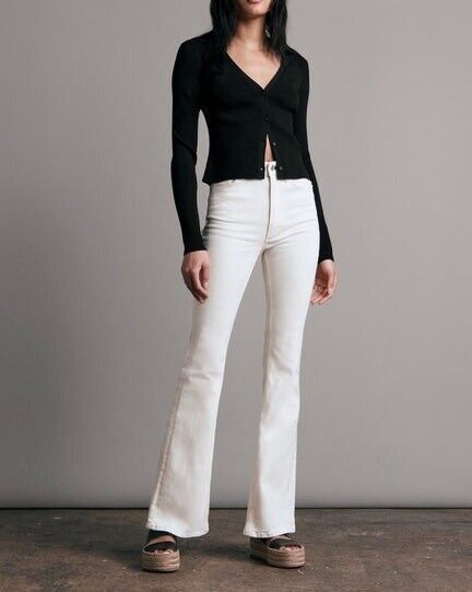 image of Rag Bone Rag & Bone New York Casey H-R Flare Ecru Slim Jeans 23, Women's