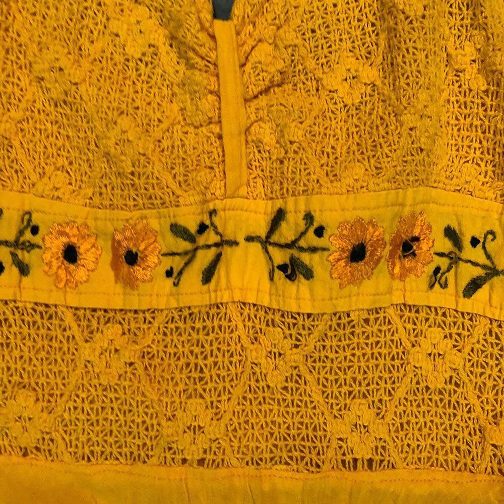 Designer Pre Owned Yellow Hand Made Dress M Size M / US 6-8 / IT 42-44 - 4 Thumbnail