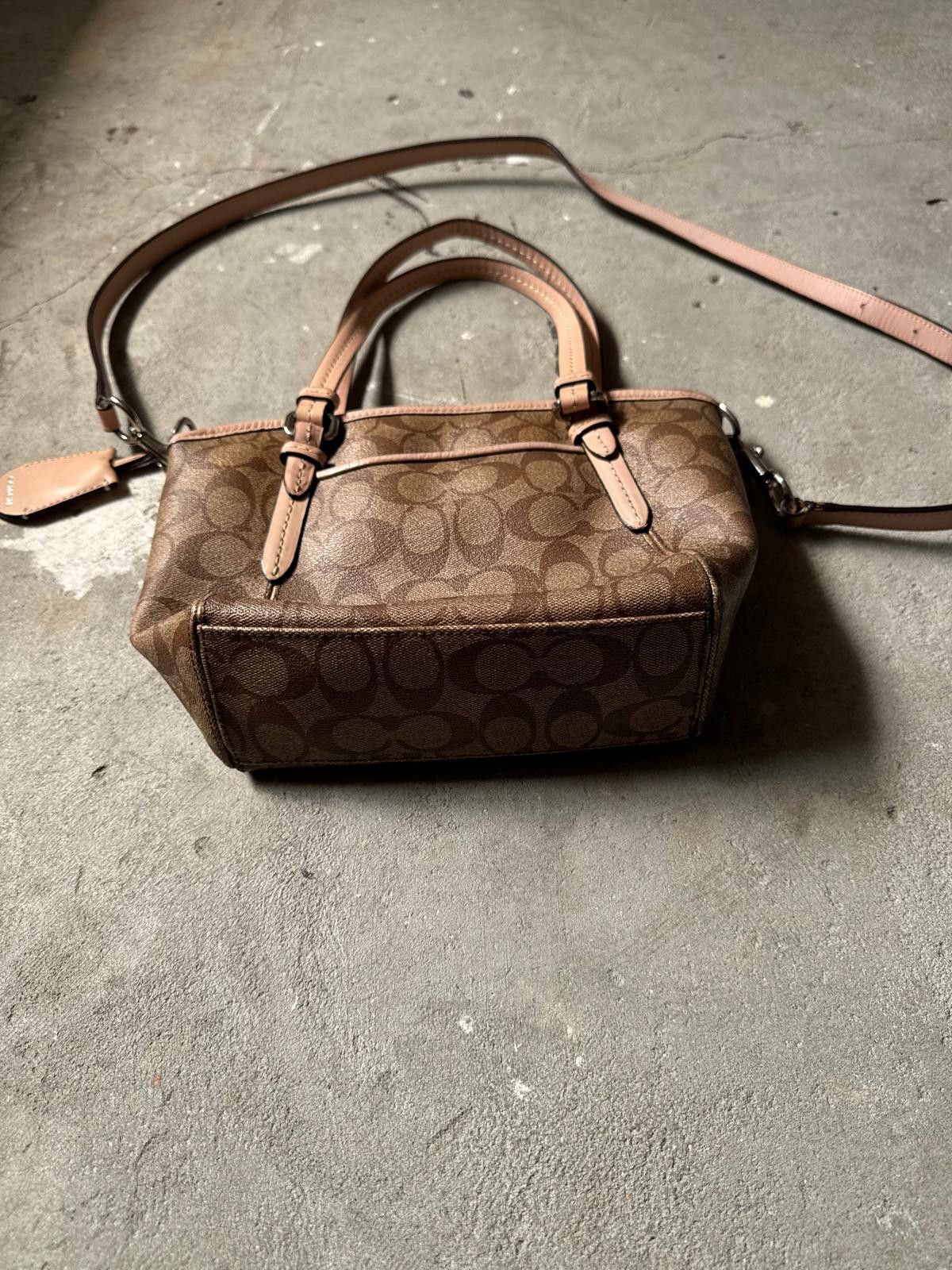 Coach Coach 2Way Signature Shoulder Bag Brown/Pink Size ONE SIZE - 4 Thumbnail