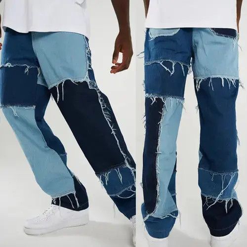 Japanese Brand × Jean Patchwork Blue Denim Jeans Size US 32 / EU 48 - 2 Thumbnail