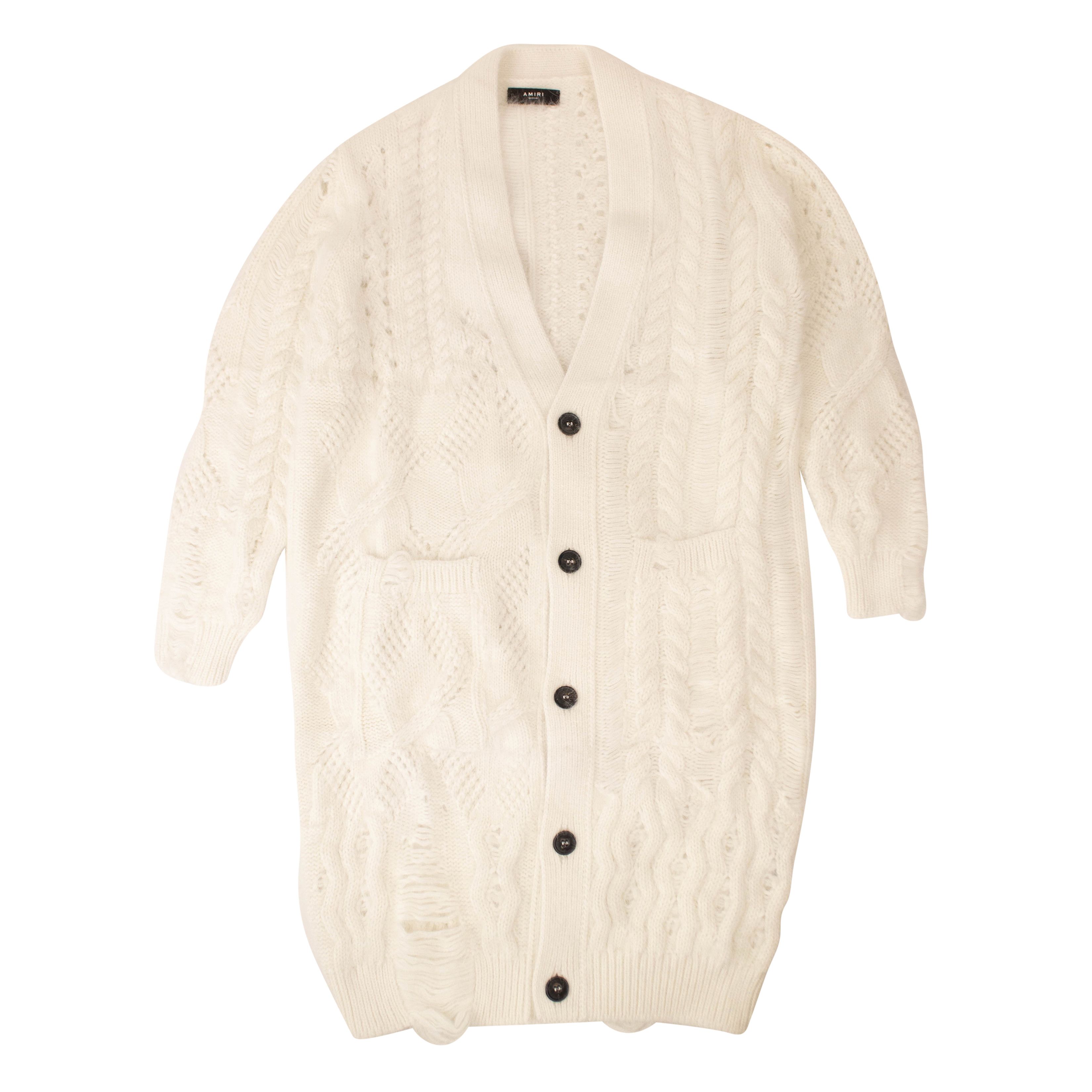 image of Amiri Cream Angora Multipoint Cardigan Size S, Women's