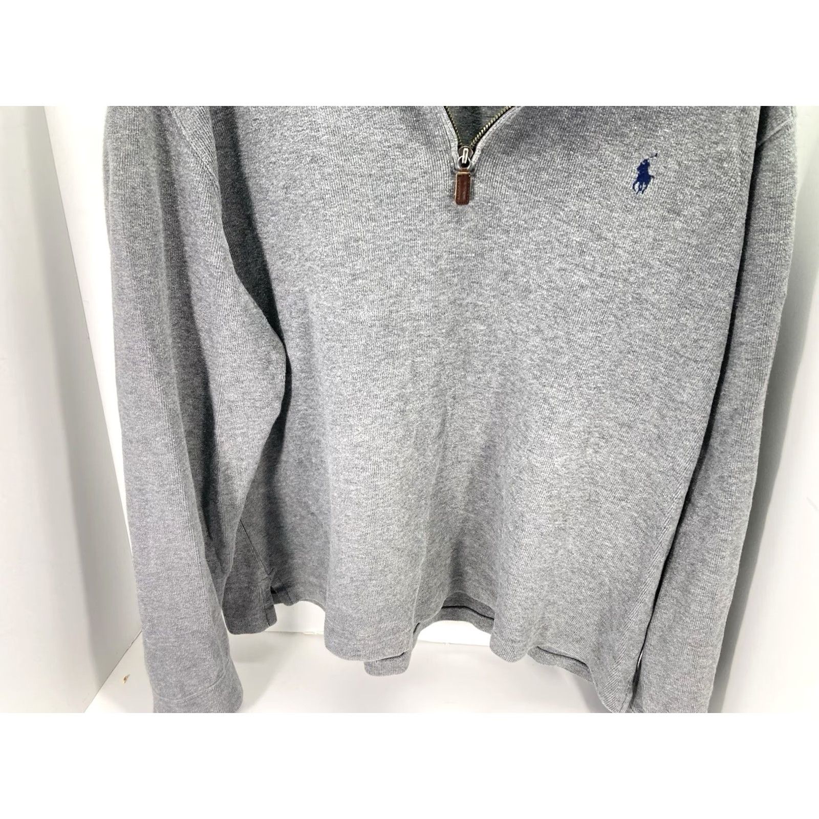 Ralph Lauren Polo Ralph Lauren Sweater Men XL Gray Pullover 1/4 Zip Long Sleeve Heavy Cotton Size US XL / EU 56 / 4 - 3 Thumbnail