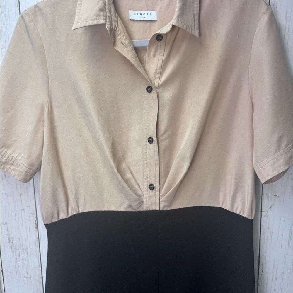 Sandro Sandro Paris Two-Tone Button-Up Dress size 40EU 6/8 US Size M / US 6-8 / IT 42-44 - 2 Thumbnail