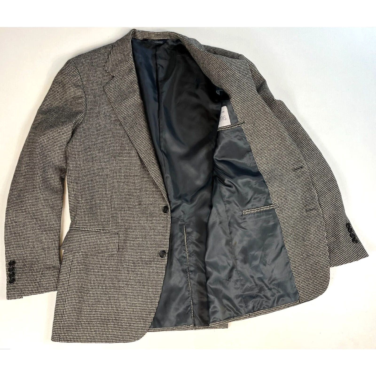 Polo Ralph Lauren Polo Ralph Lauren Blazer Shirt Men Wool Houndstooth Made in USA 43L Vintage 2-Button Long Jacket Black White Size US XL / EU 56 / 4 - 3 Thumbnail