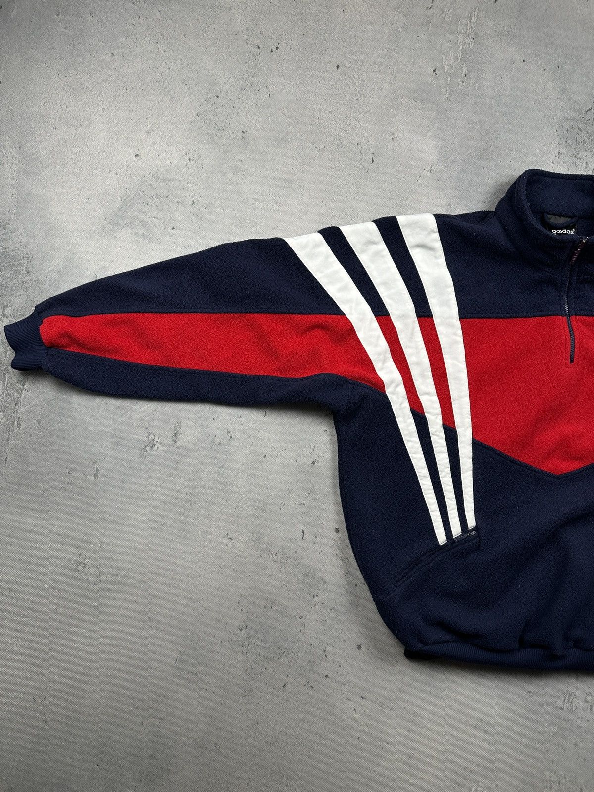 Adidas Vintage Adidas Polar Teddy Fleece Sweater Stripes Zipper 80s Size US L / EU 52-54 / 3 - 14 Thumbnail