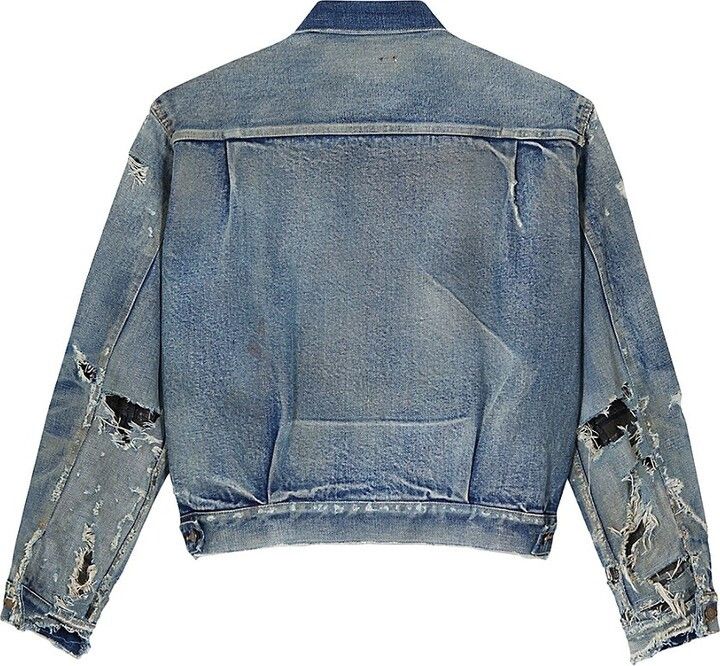 Saint Laurent Paris o1bcso1str0924 Destroyed Jacket in Blue Size US S / EU 44-46 / 1 - 2 Thumbnail