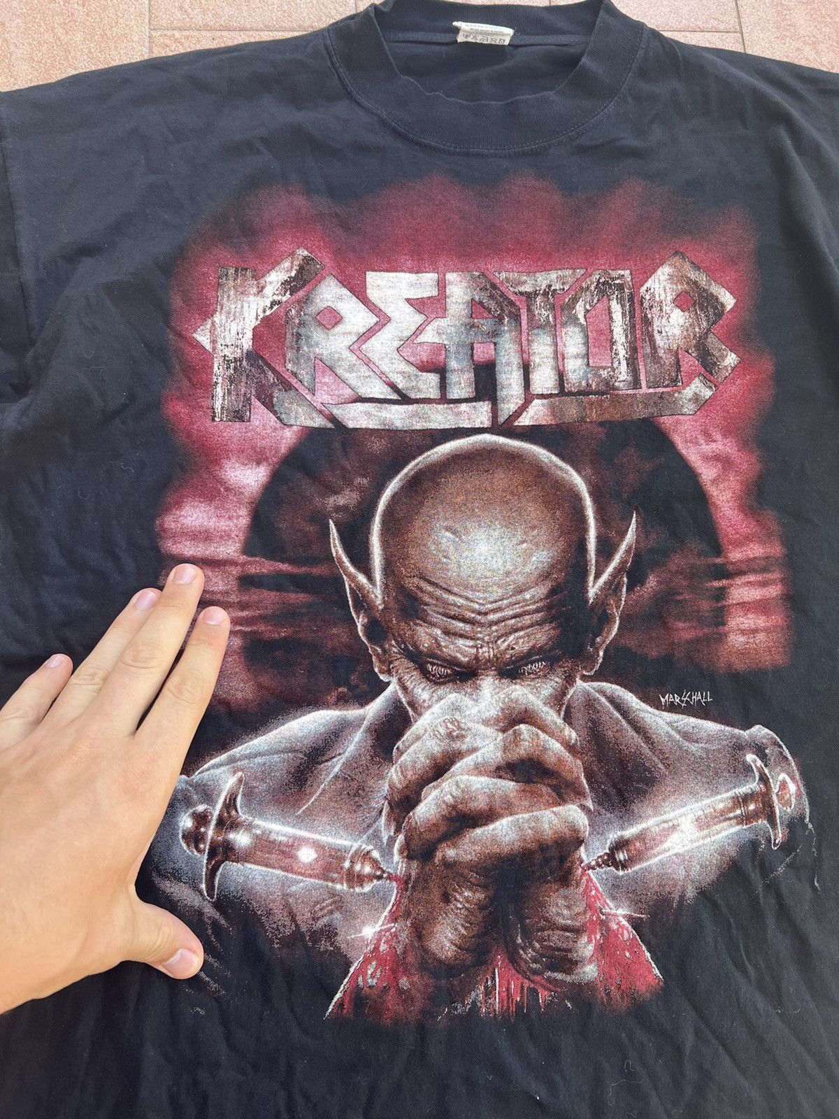 Band Tees × Vintage Vintage 90s Kreator 1997 Outcast Tour Tee Size US XL / EU 56 / 4 - 4 Thumbnail