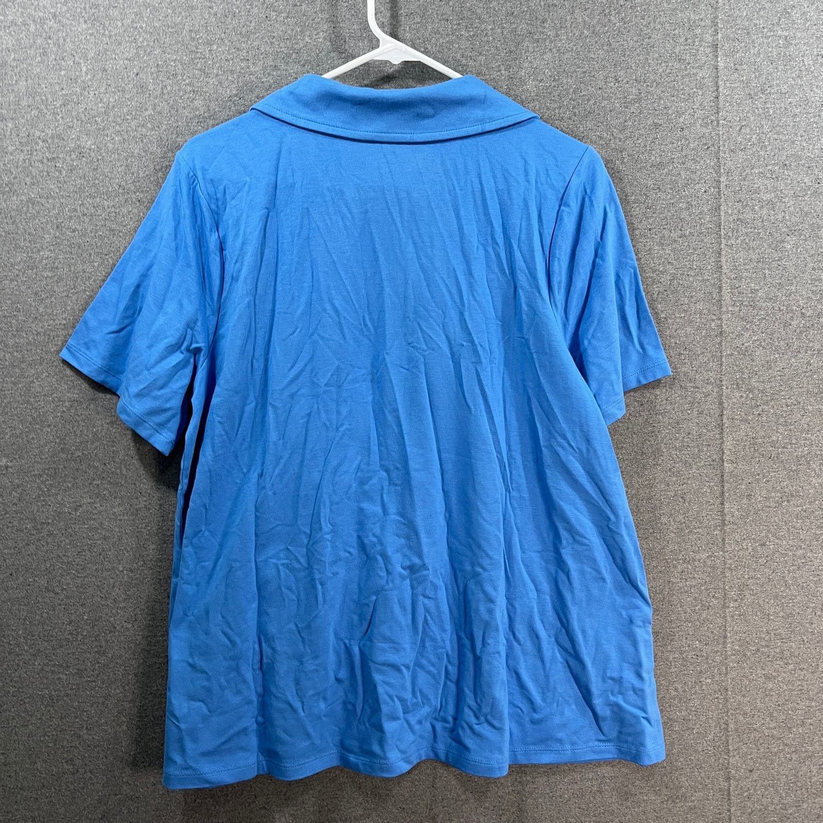 Denim & Co. Denim & co. Essentials Favorite Jersey Polo Collar Top Mari Size L / US 10 / IT 46 - 2 Thumbnail