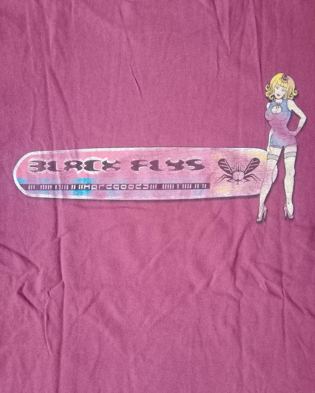 Hook-Ups × Vintage Vintage Black Flys Hook-Ups Like Girl Graphic Skate Tees Size US M / EU 48-50 / 2 - 2 Thumbnail