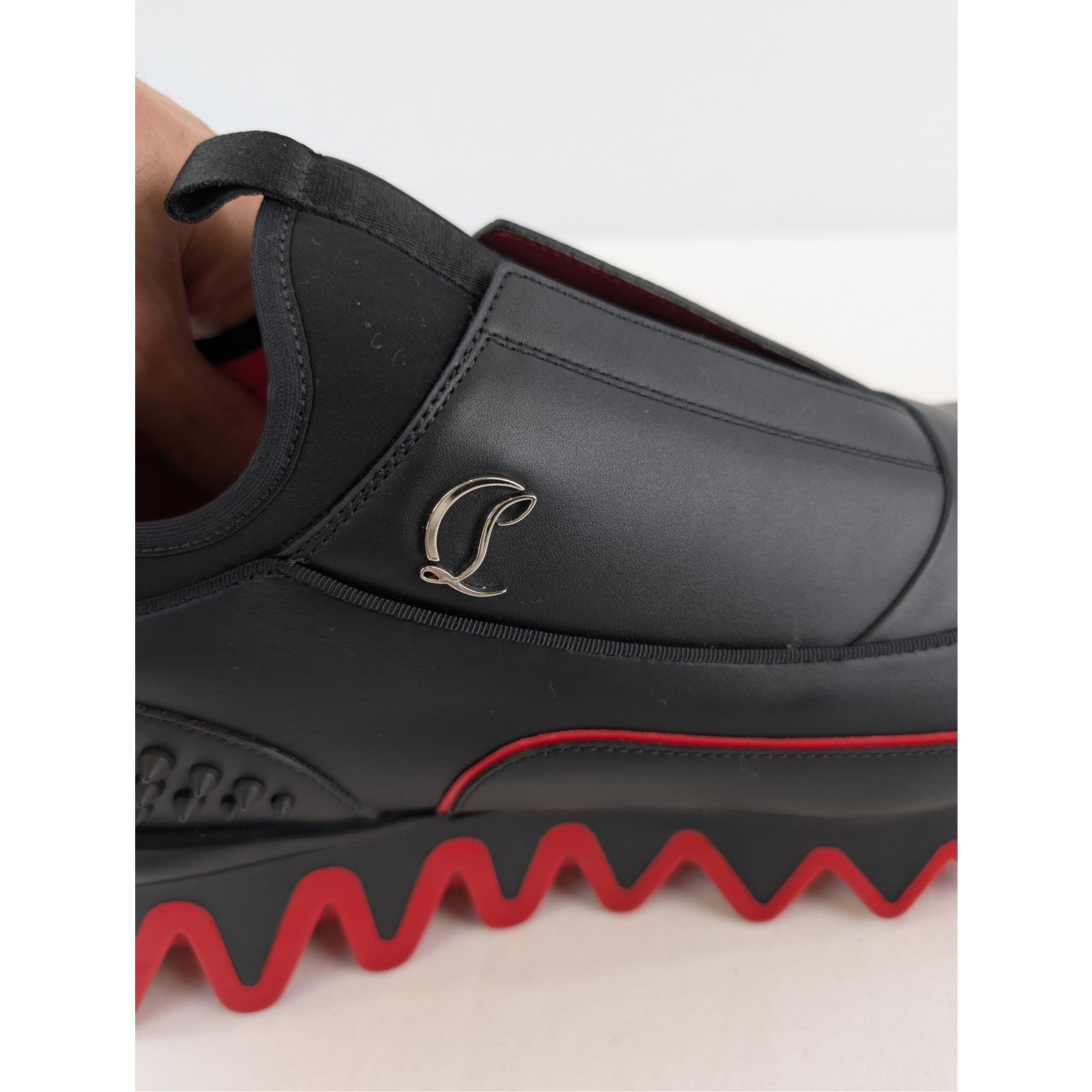 Christian Louboutin o1rshd1 Sharkyloub SP Spikes Flat Sneakers in Black Size US 13 / EU 46 - 15 Thumbnail