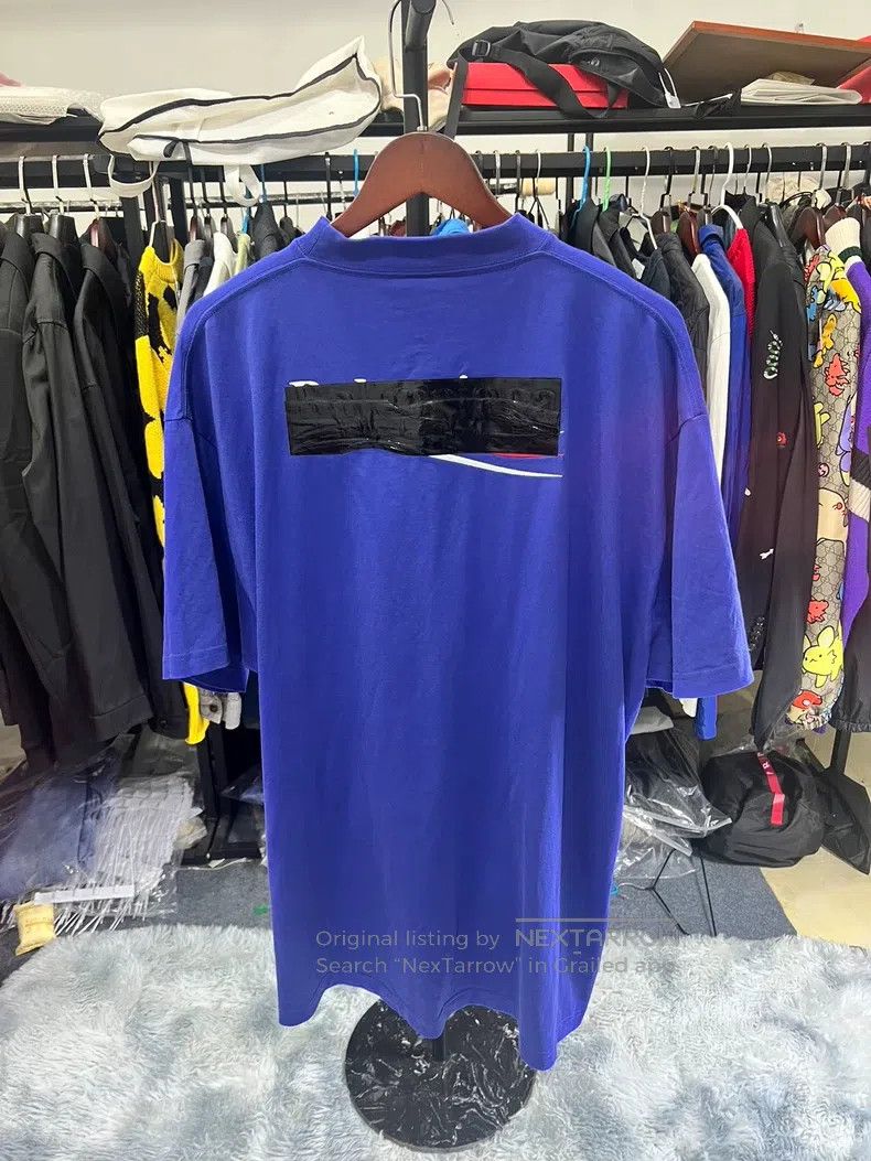 Balenciaga Balenciaga Blue Short-Sleeve T-Shirt Size US L / EU 52-54 / 3 - 2 Thumbnail