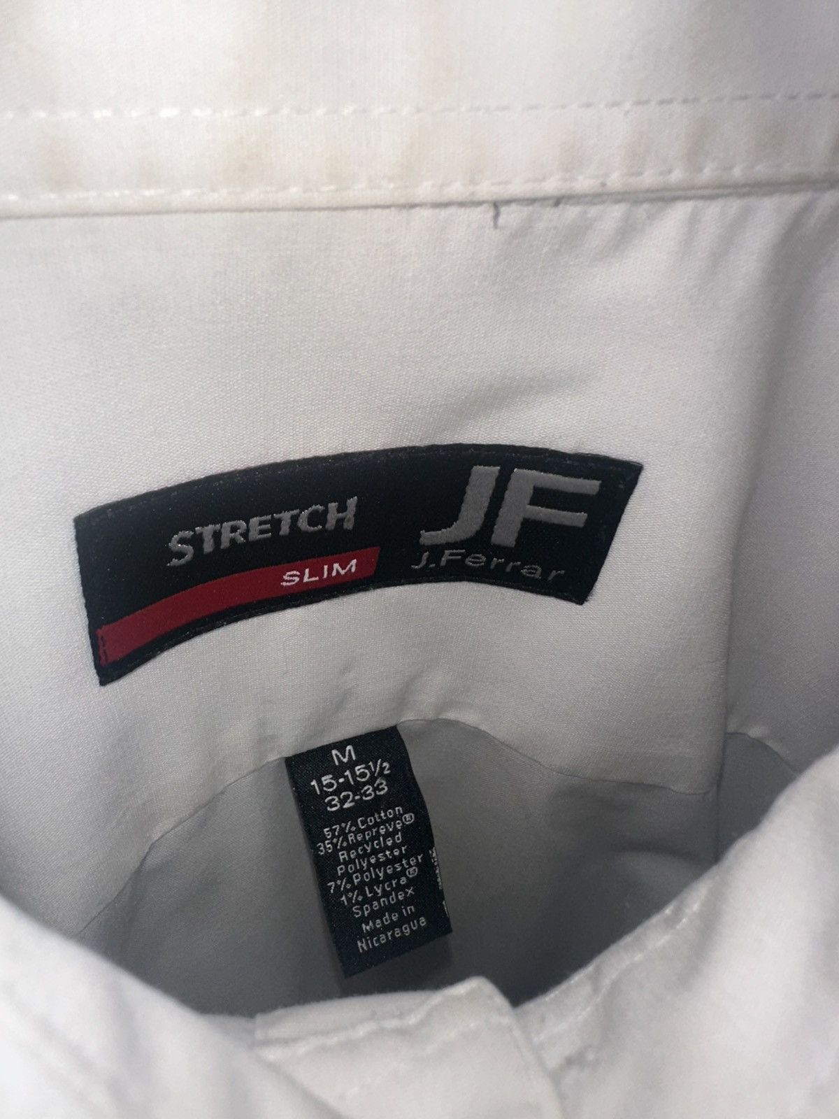 J Ferrar JF J Ferrar Slim Stretch Dress Shirt White Mens M 15-15.5 Size US M / EU 48-50 / 2 - 3 Thumbnail