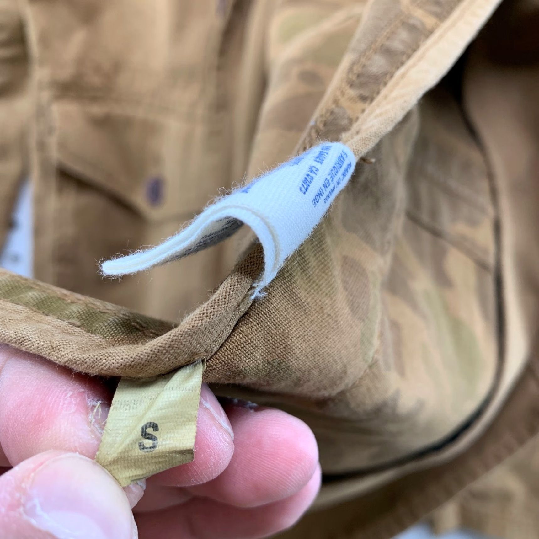 American Eagle Outfitters VINTAGE American Eagle Outfitters Chore Field Jacket Mens Small Brown Frog Print Camo Lined Blazer Size 42R - 3 Thumbnail