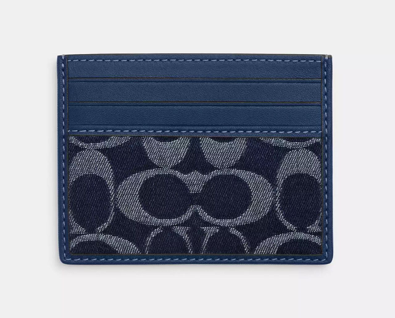 Coach NWT Coach Slim Id Card Case In Signature Denim CY907 Size ONE SIZE - 4 Thumbnail