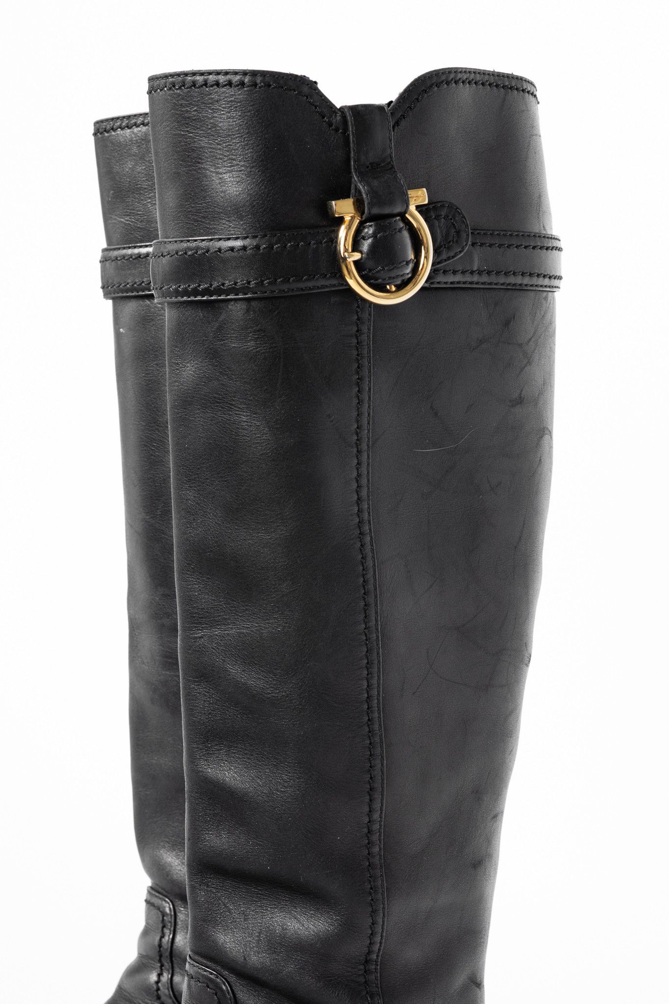 Salvatore Ferragamo Salvatore Ferragamo Robespierre Fersea Gancio Riding Boots Size US 7.5 / IT 37.5 - 7 Thumbnail
