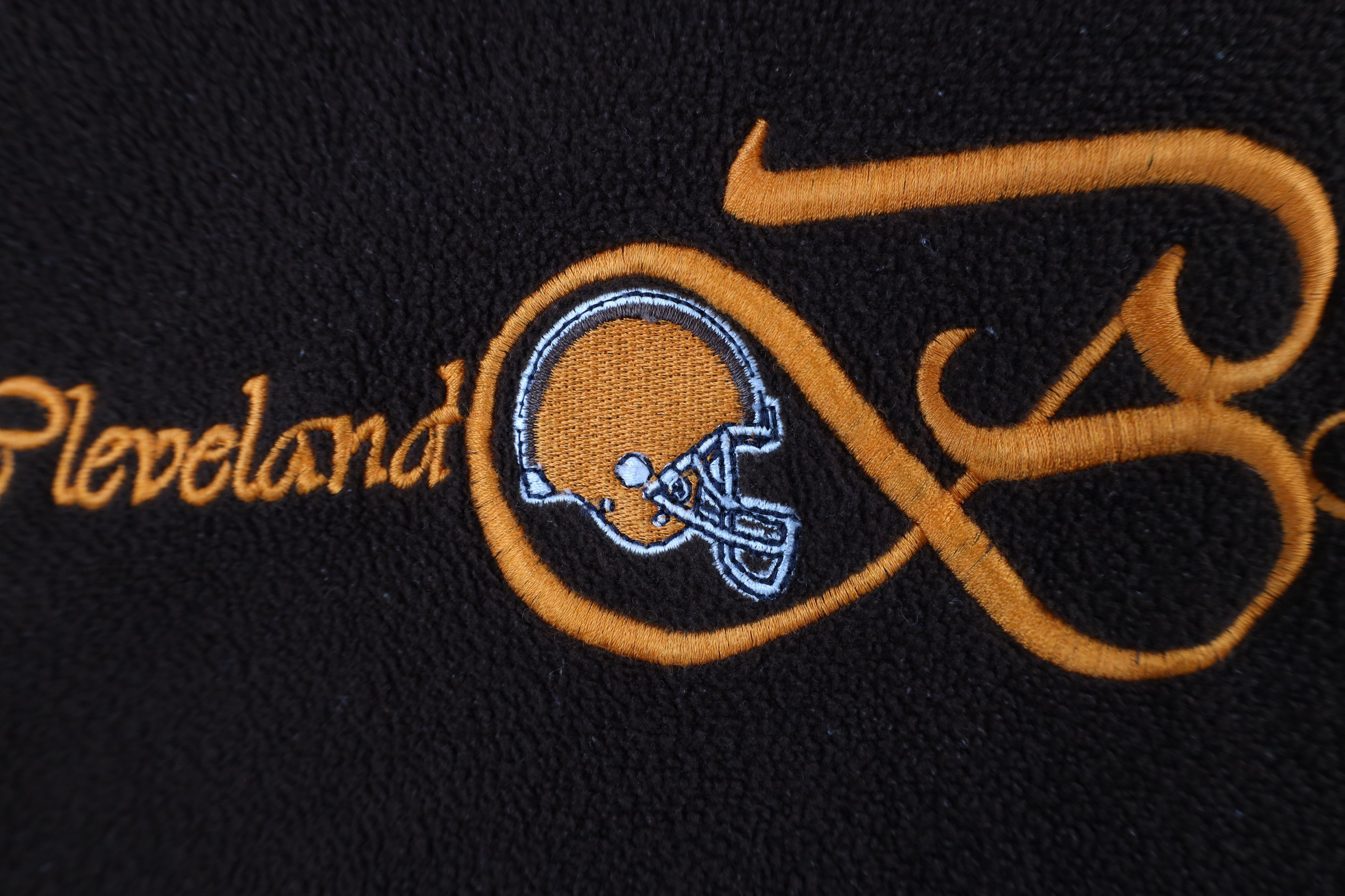 Vintage Vintage 90s Cleveland Browns Football Fleece Hoodie Brown Size XL / US 12-14 / IT 48-50 - 5 Thumbnail