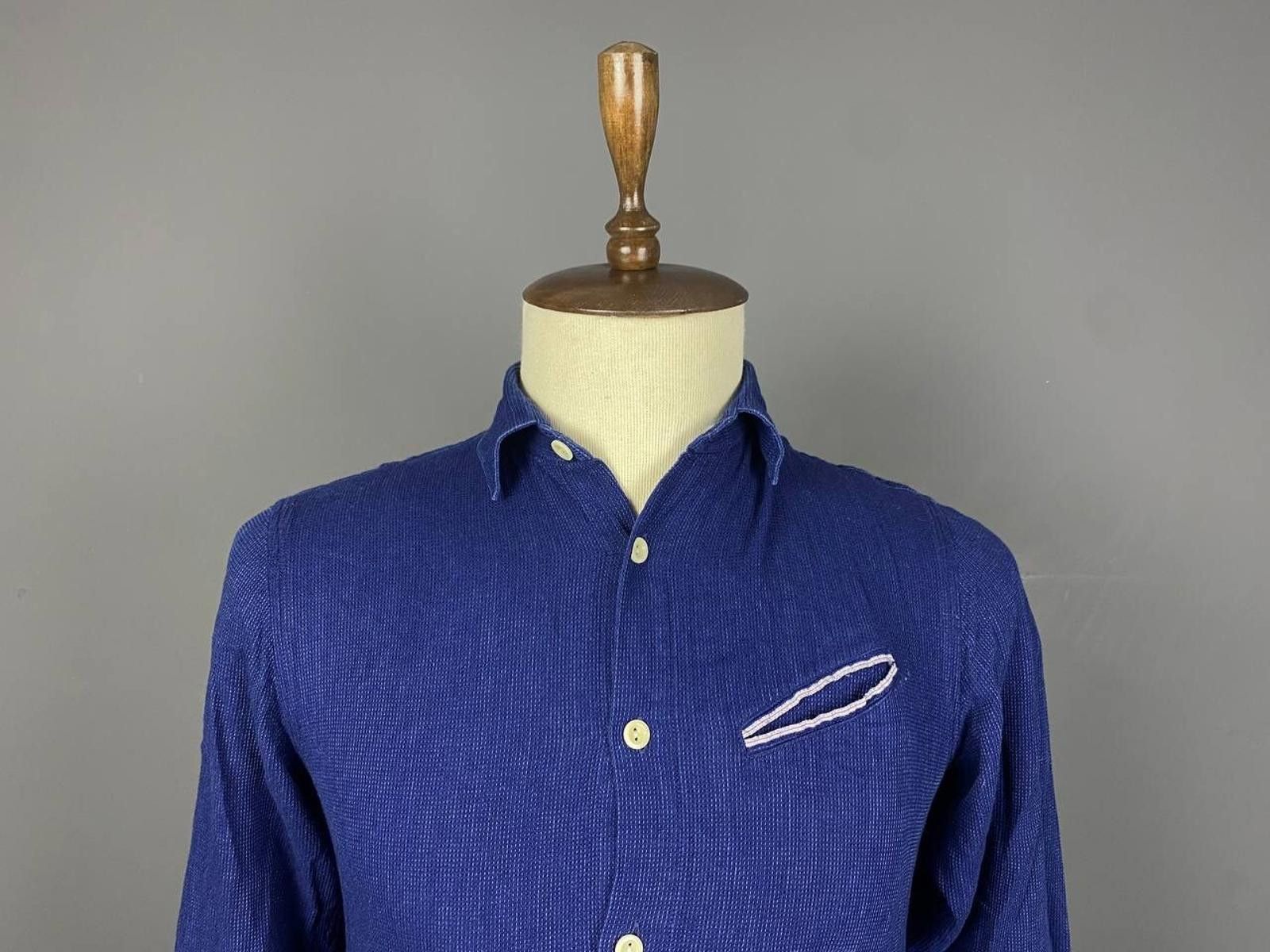 Folk Folk Blue Long Sleeve Button Down Summer Shirt Size 2 Size US M / EU 48-50 / 2 - 2 Thumbnail