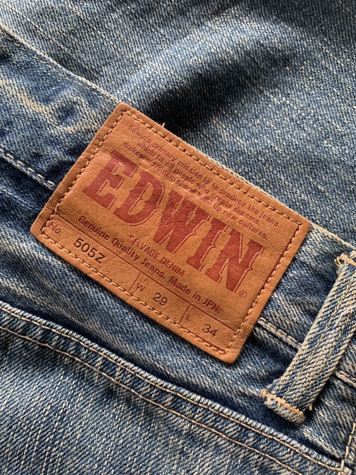 Edwin EDWIN 505Z JAPANESE FADED & RUSTY SELVEDGE DISTRESSED DENIM Size US 34 / EU 50 - 6 Thumbnail