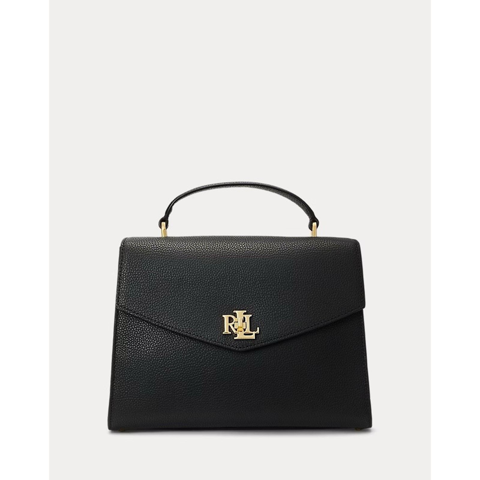 Lauren Ralph Lauren NWT Ralph Lauren Pebbled Leather Medium Farrah Satchel Black Size ONE SIZE - 7 Thumbnail