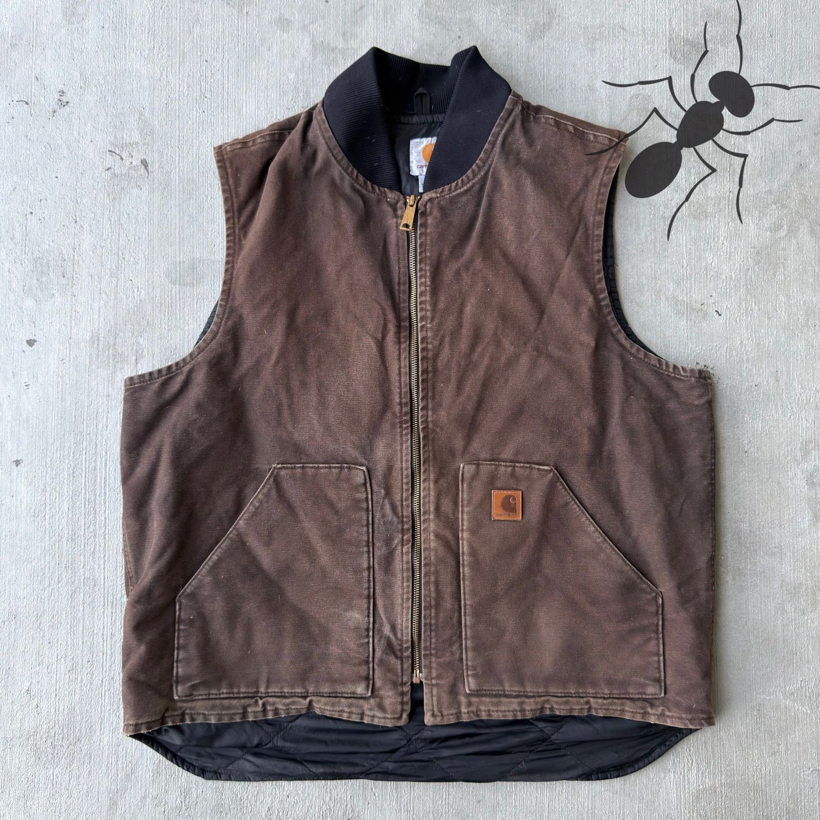 Carhartt × Vintage Vintage Y2K Carhartt V02 DKB brown work wear vest Size US XL / EU 56 / 4 - 1 Thumbnail
