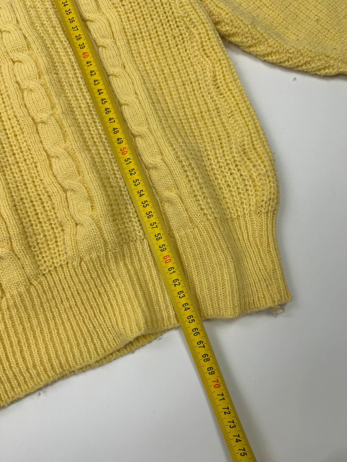 Emporio Armani Emporio Armani 90’s Cable Knit Yellow Sweater Size US M / EU 48-50 / 2 - 7 Thumbnail