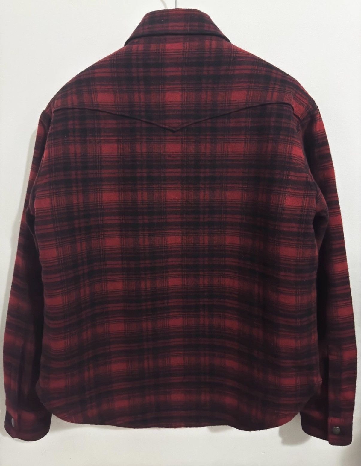 Saint Laurent Paris SLP 20FW Black and Red Plaid Pocket Sheepskin-Lined Shirt Size US S / EU 44-46 / 1 - 2 Thumbnail
