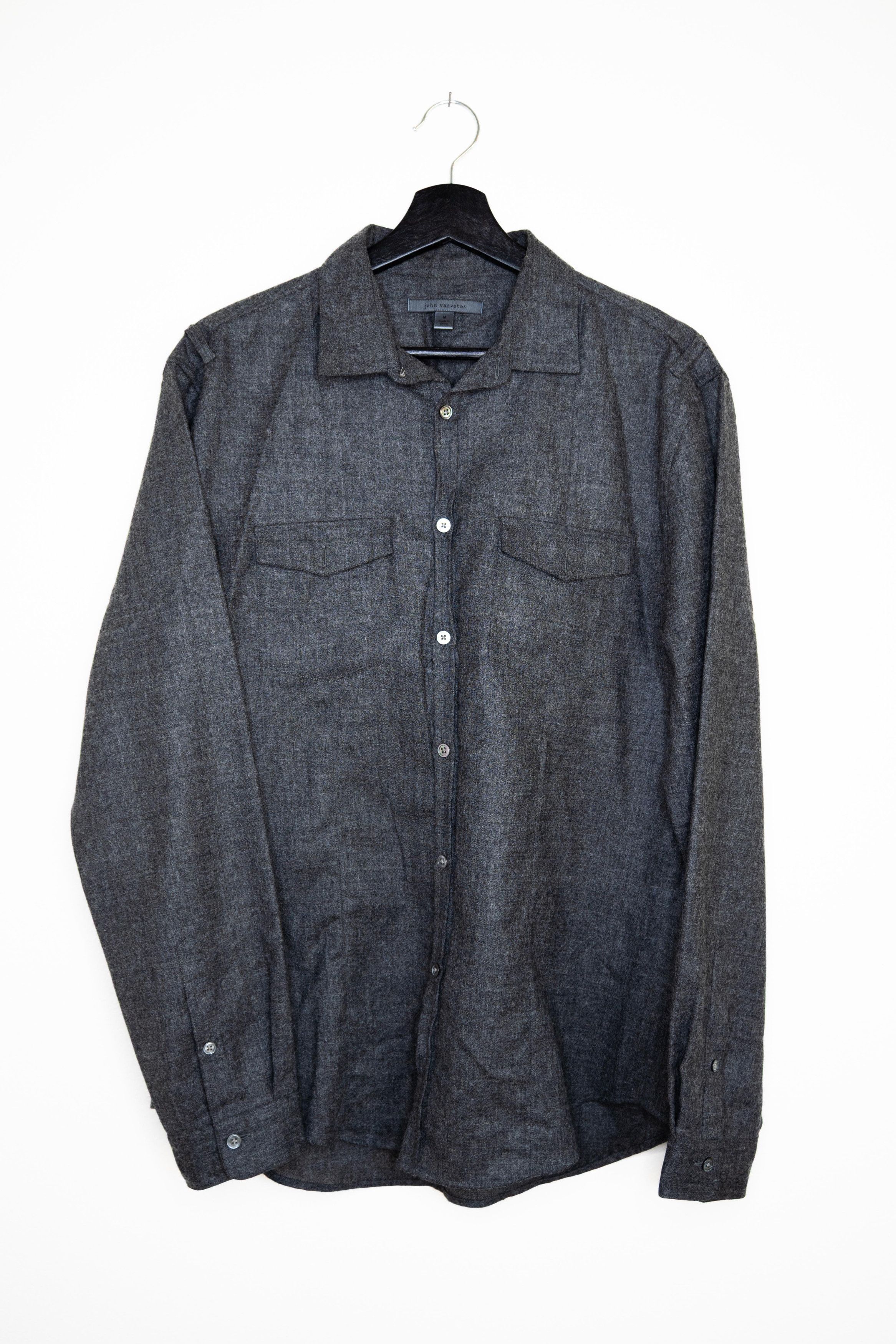 John Varvatos Military Dress Shirt Size US M / EU 48-50 / 2 - 2 Thumbnail