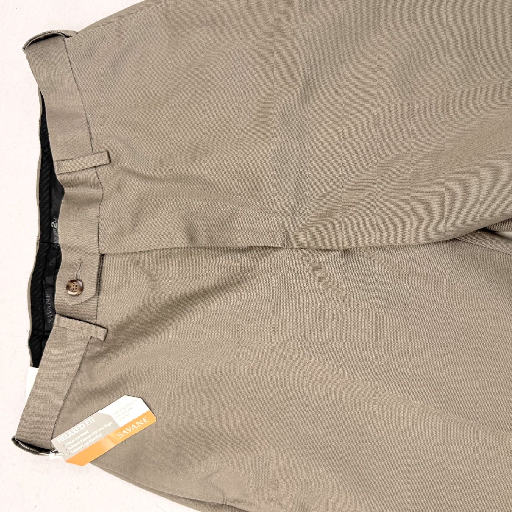 Savane Savane Khakis Pants Mens 32x32 Beige Comfort Waist Luster Twill No Iron Size US 32 / EU 48 - 6 Thumbnail