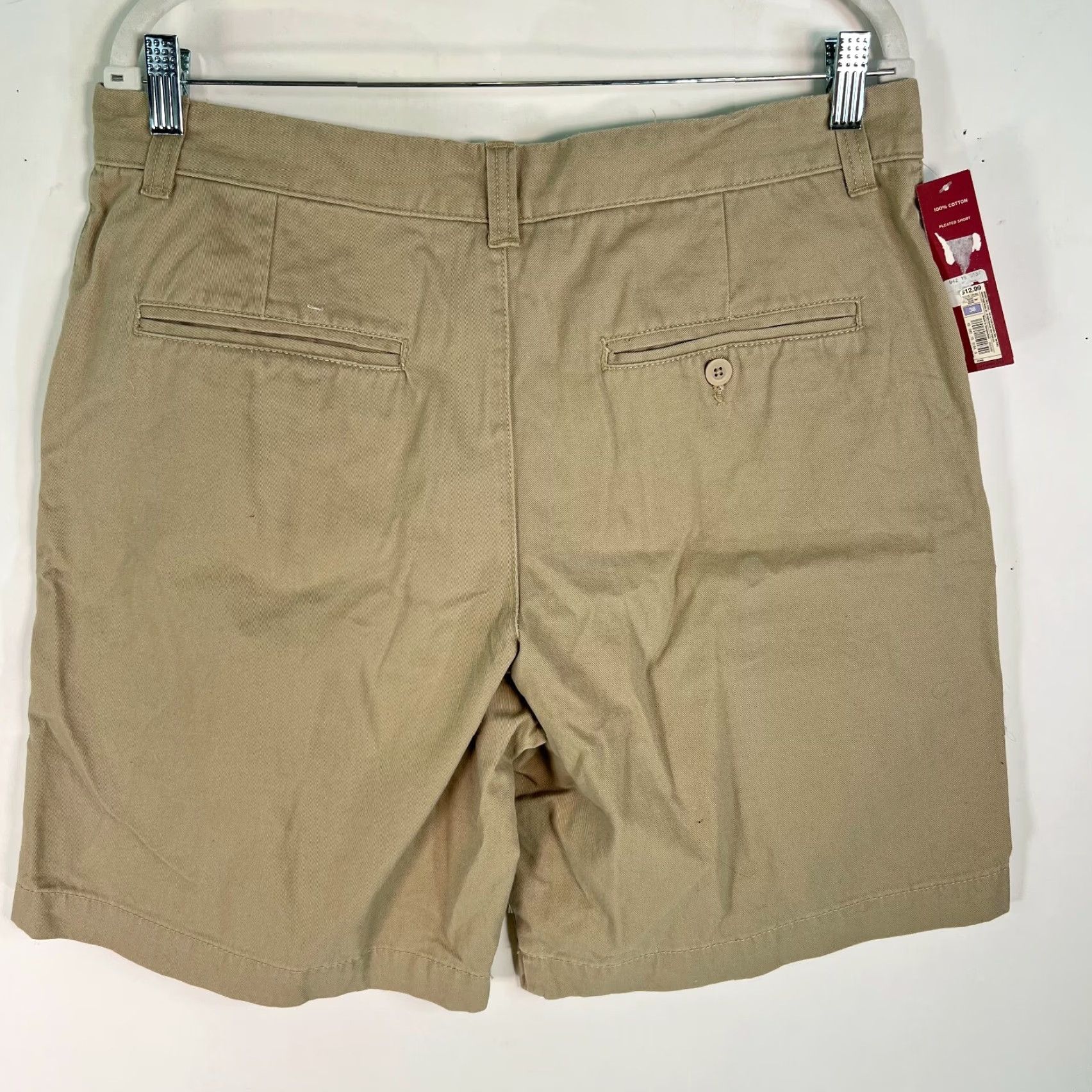 Merona Merona Bermuda Shorts - 100% Cotton - Beige - Pleated Mid Rise - Mens - Size 36 - Casual Slant Pockets - NWT Size US 36 / EU 52 - 2 Thumbnail