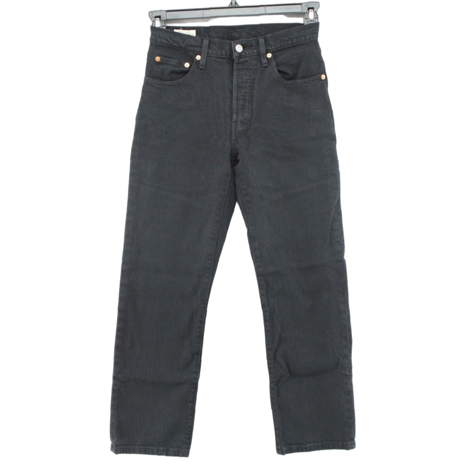 Levis 501 Black Premium Jeans Men's 26 x 26 Leather Patch Button Fly