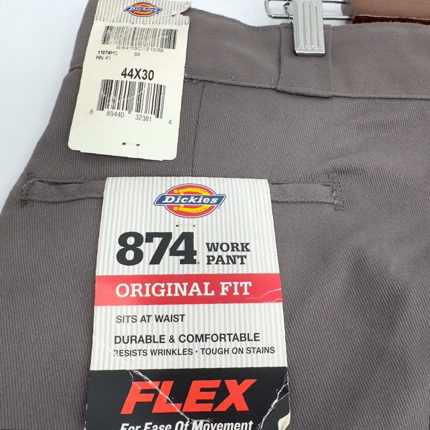 Dickies Mens 874 Work Pants Original Fit Flex Gray Size 44x30 NWT
