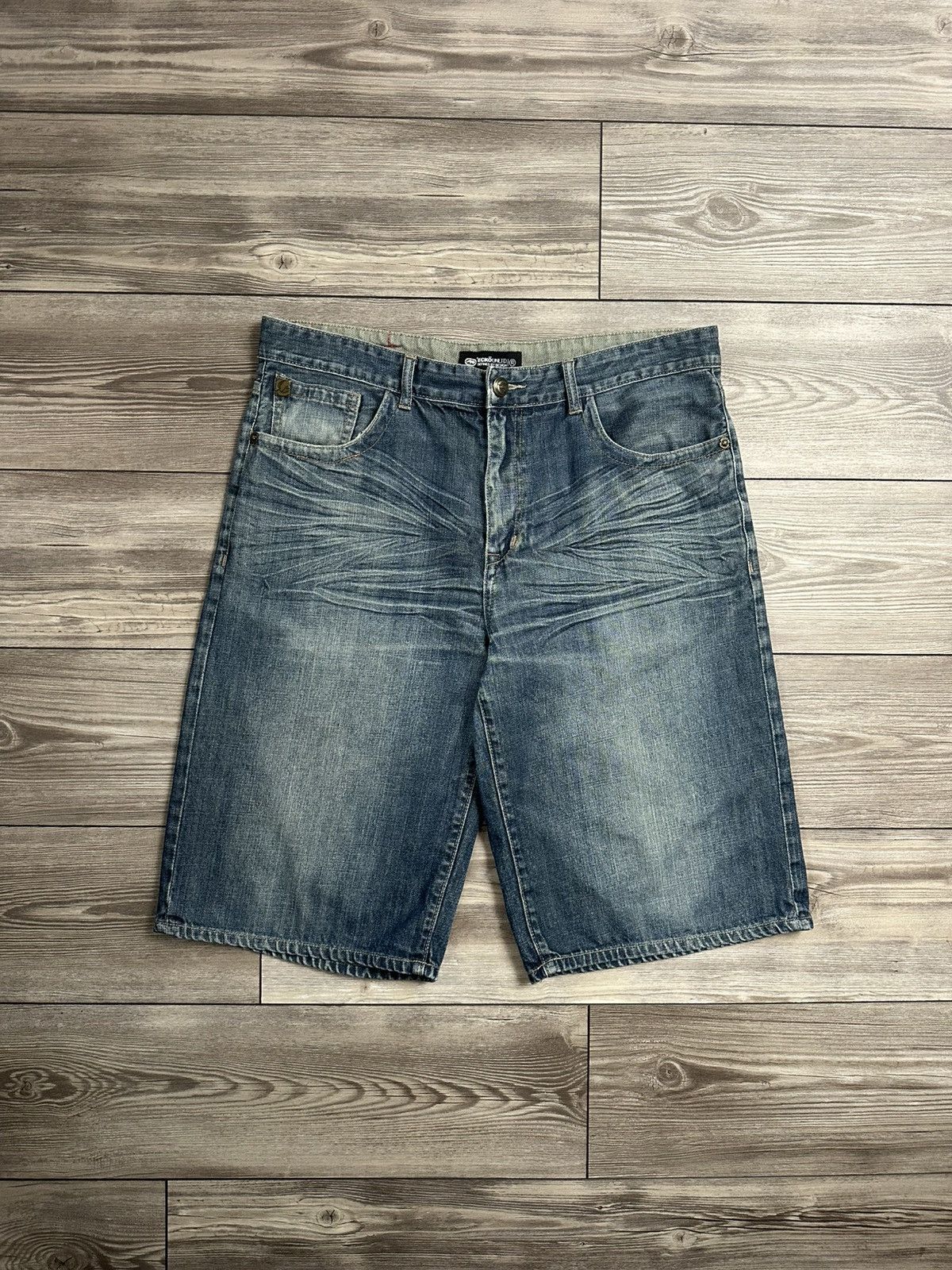 Ecko Unltd. × JNCO × Vintage Crazy Y2K Ecko Unltd. Baggy Denim Shorts Size US 39 - 1 Thumbnail