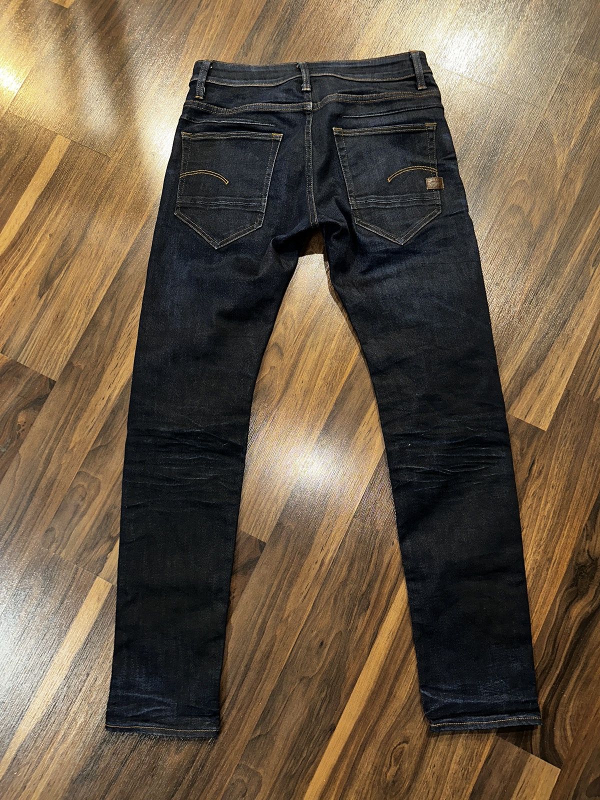 Image of G Star Raw x Gstar G-Star Raw D Staq Dark Wash Button Fly Jeans 30 X 30 in Blue, Men's