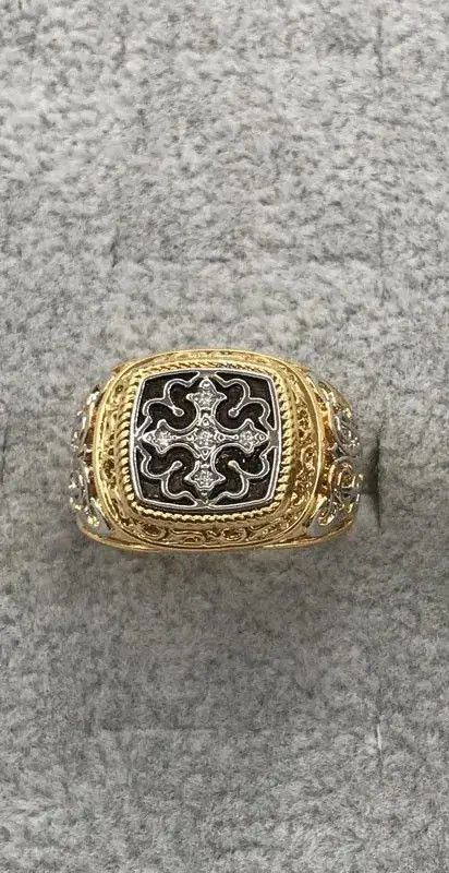 Jewelry × Vintage Punk Carved Pattern Rings Cross Hollow Design Geometry Size ONE SIZE - 2 Thumbnail