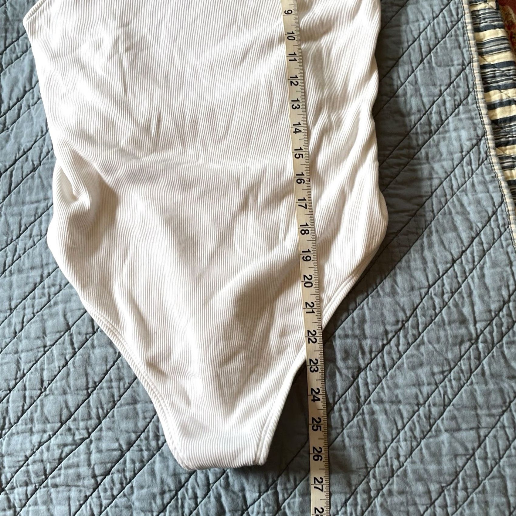 Vintage VINTAGE Sleep By CACIQUE Stretch Rib Open-Back Bodysuit White Plus 18/20 NWOT One Piece Size XXL / US 16-18 / IT 52-54 - 5 Thumbnail