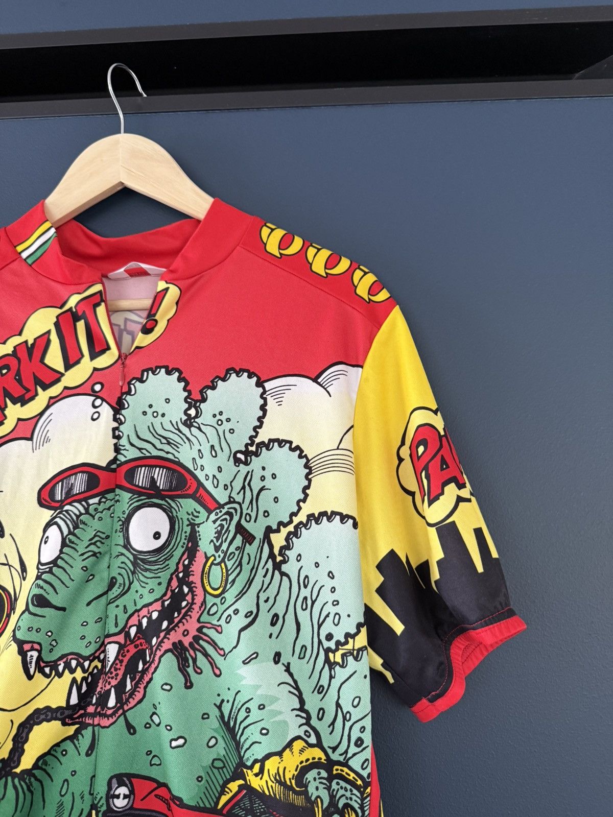 PEARL iZUMi Vintage 90s Pearl iZUMi Pop Art Godzilla Cycling Jersey Size US XL / EU 56 / 4 - 4 Thumbnail