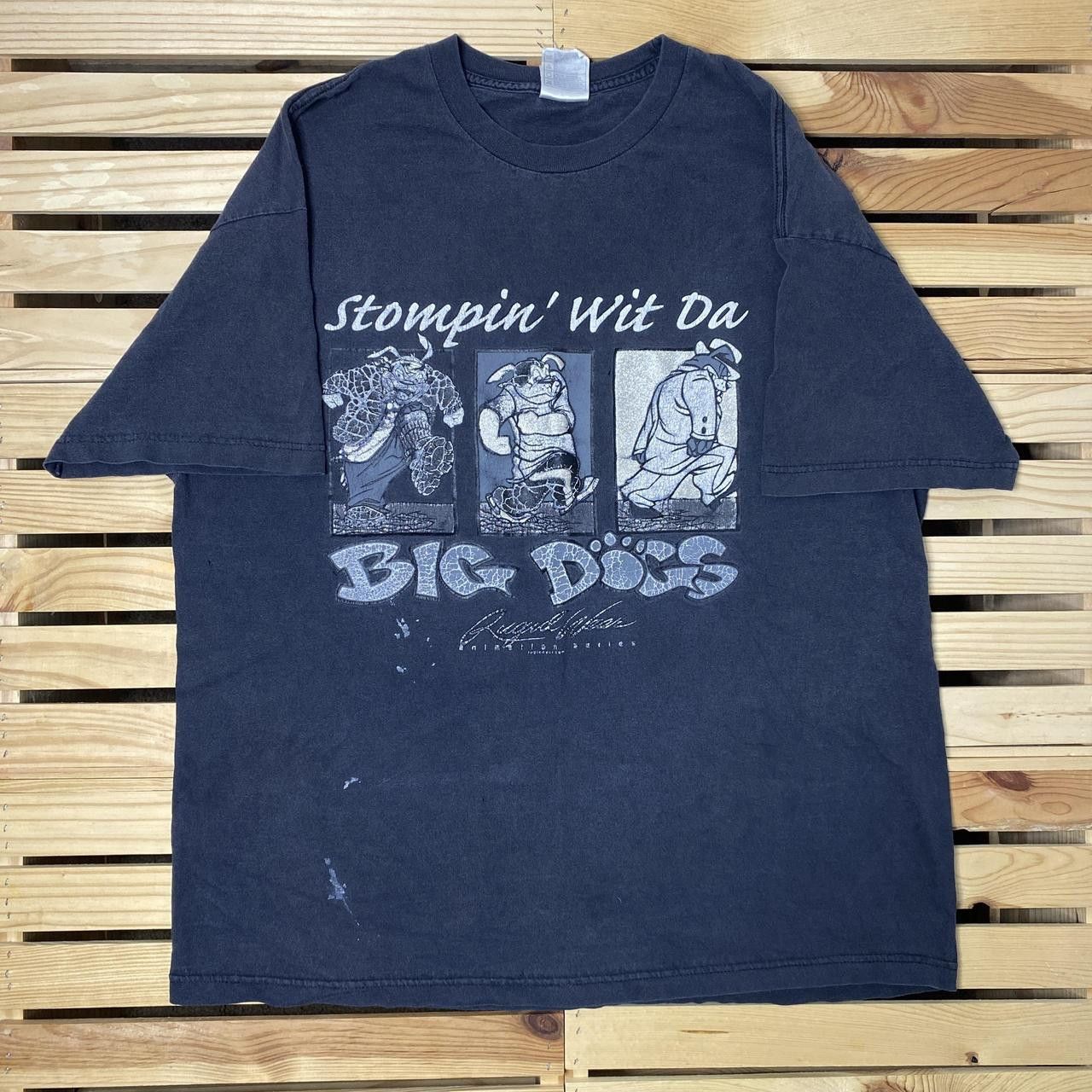AAA Vintage "Stompin'..." Faded Black Cartoon Rap Tee Size 2XL Size US XXL / EU 58 / 5 - 1 Thumbnail