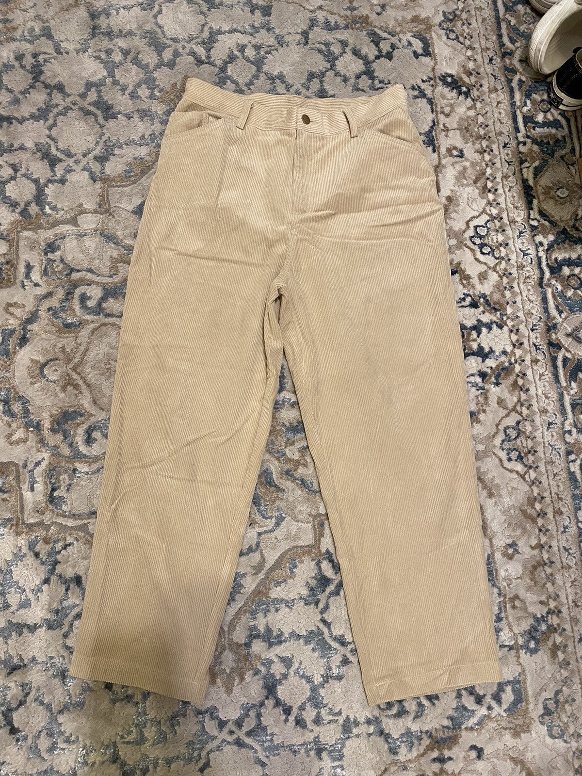 Vintage Cream corduroy baggy pants | Grailed