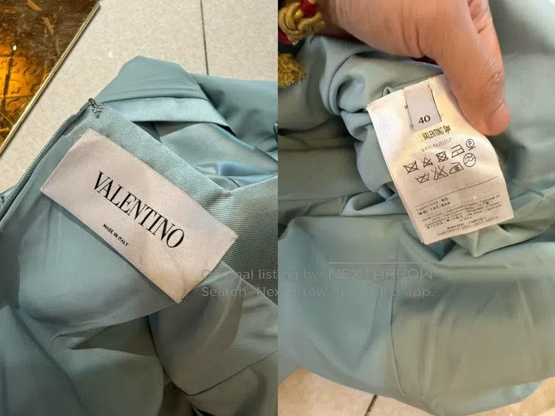 Valentino Valentino Satin mulberry silk Tiffany blue three-dimension Size M / US 6-8 / IT 42-44 - 9 Thumbnail