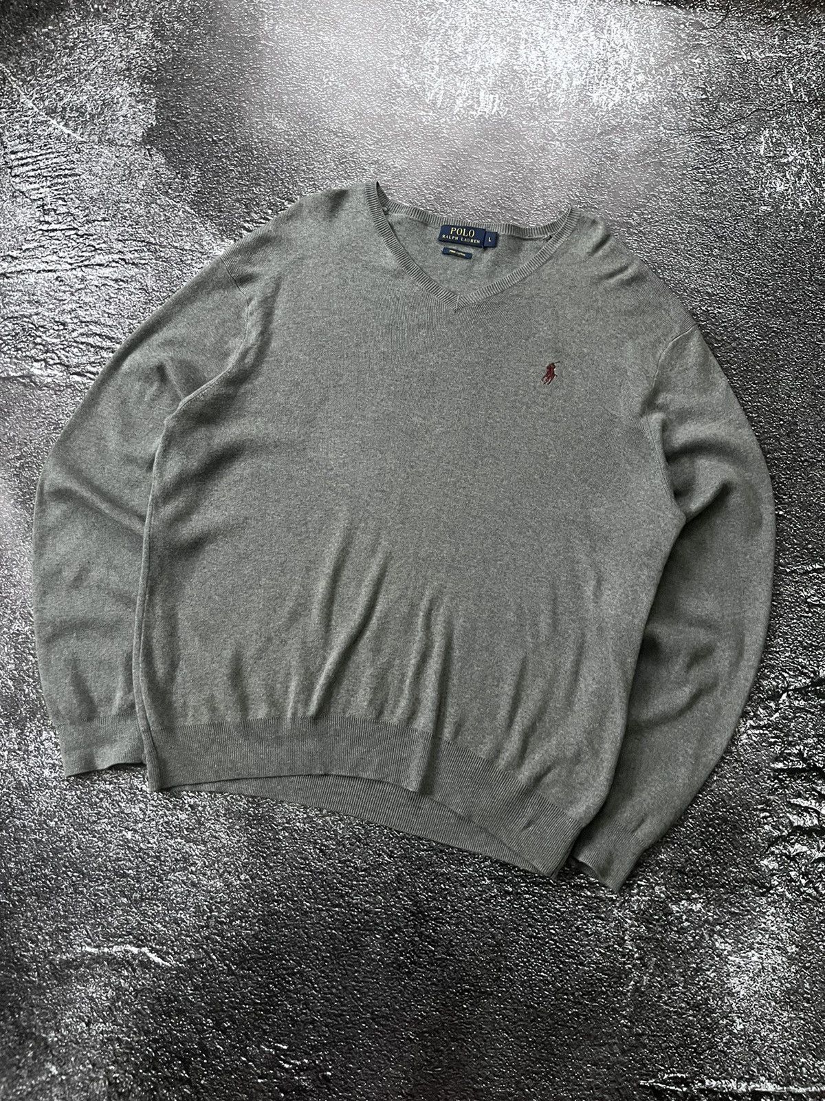Polo Ralph Lauren Men’s Vintage Polo Ralph Lauren V-Neck Pima Cotton Sweater Size US L / EU 52-54 / 3 - 2 Thumbnail