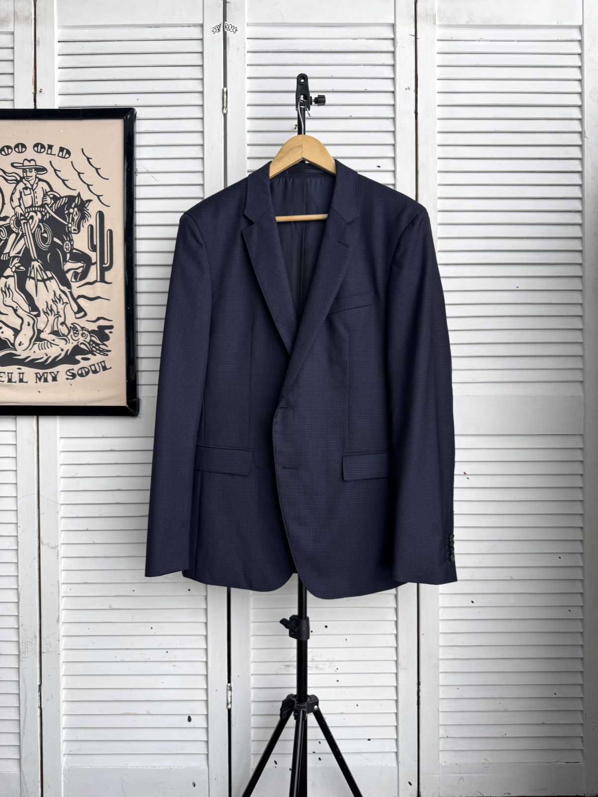 Hugo Boss Hugo Boss Loro Piana Full Canvas Wool Blazer Navy Size 42R - 4 Thumbnail