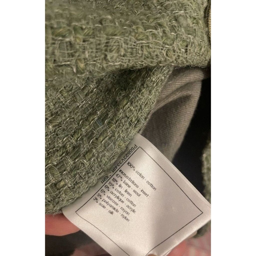 Chanel Chanel Military-Inspired Olive Green Jacket With Textured Tw Size XXS / US 00 / IT 34 - 16 Thumbnail