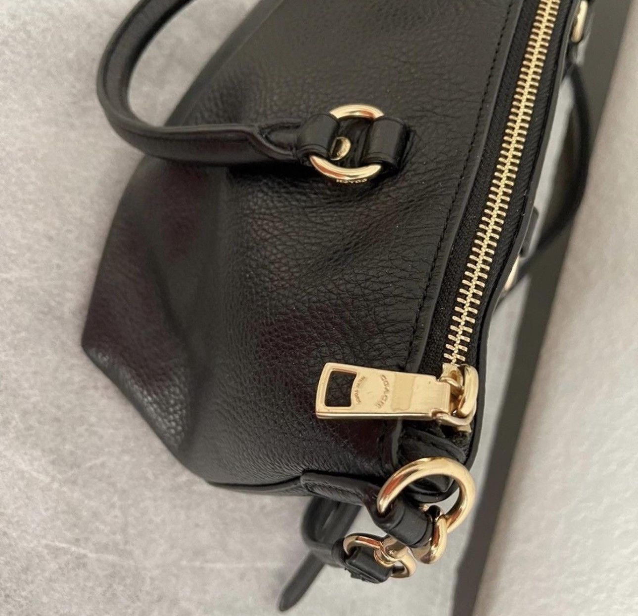 Coach MINI EMMA SATCHEL BLACK/LIGHT GOLD COACH Size ONE SIZE - 3 Thumbnail