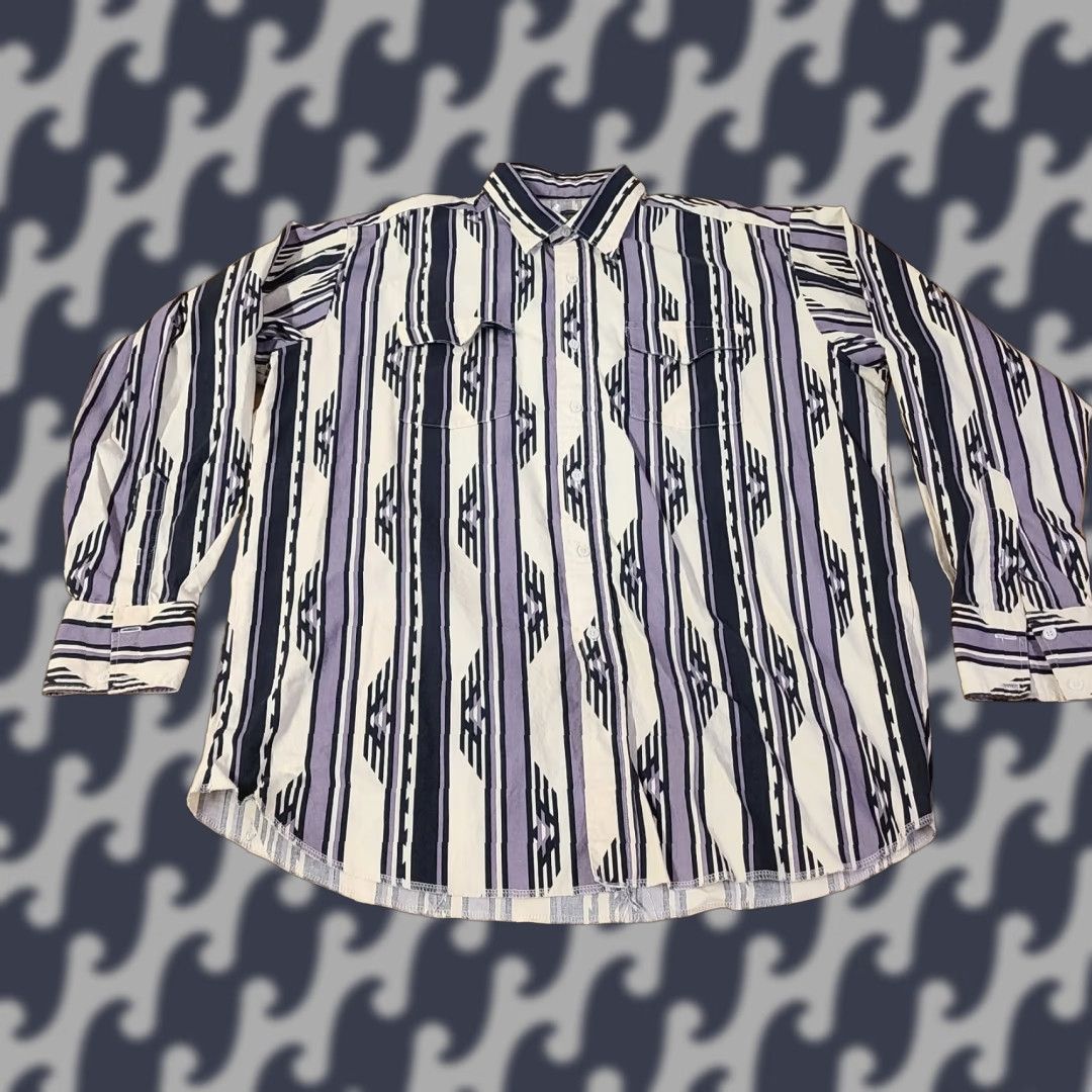 Vintage VINTAGE Panhandle Slim Western Shirt Mens XL 17.5 Southwestern Print Button Up Size US XL / EU 56 / 4 - 1 Thumbnail
