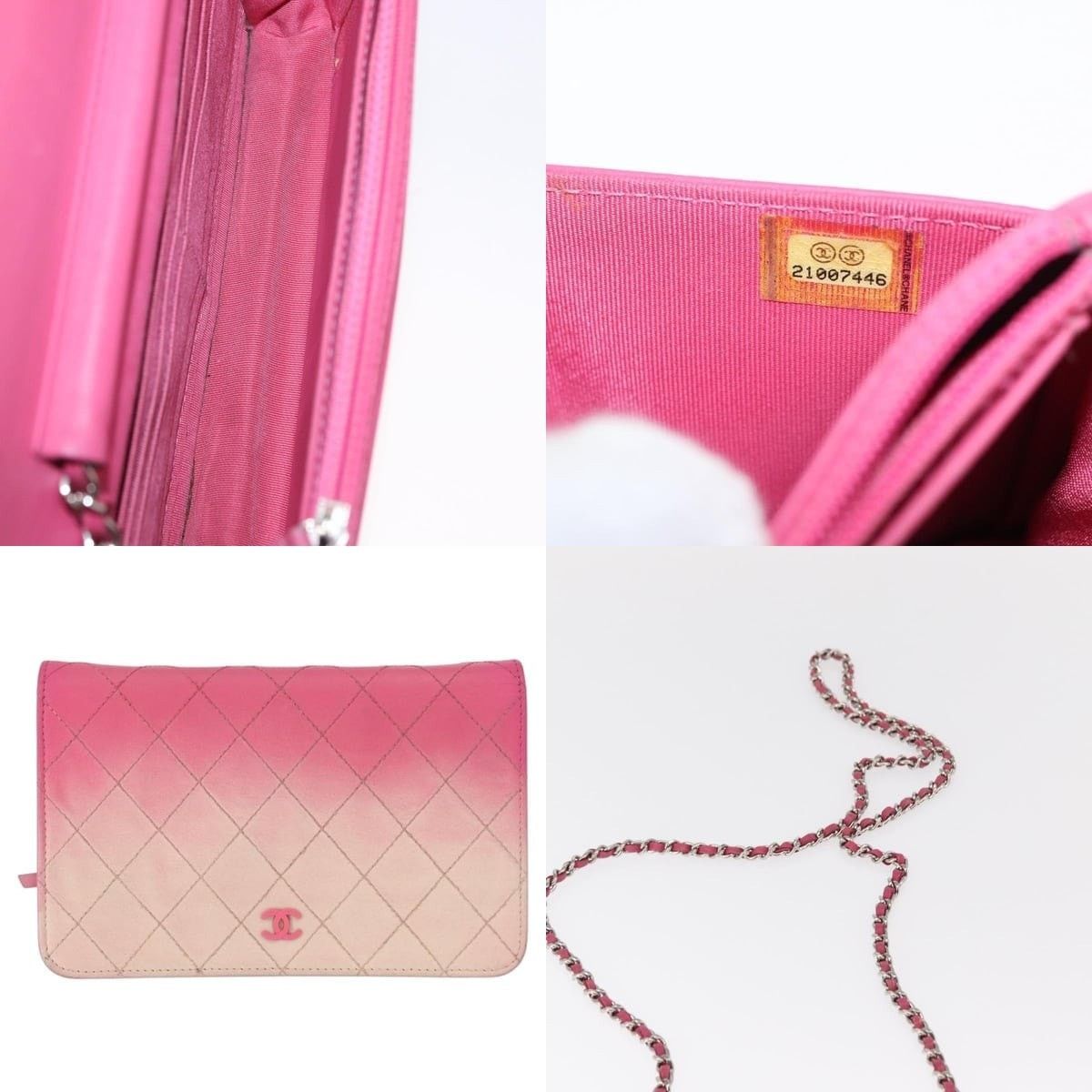 Chanel Chanel Chain Shoulder Bag Leather Pink Silver CC Size ONE SIZE - 5 Thumbnail