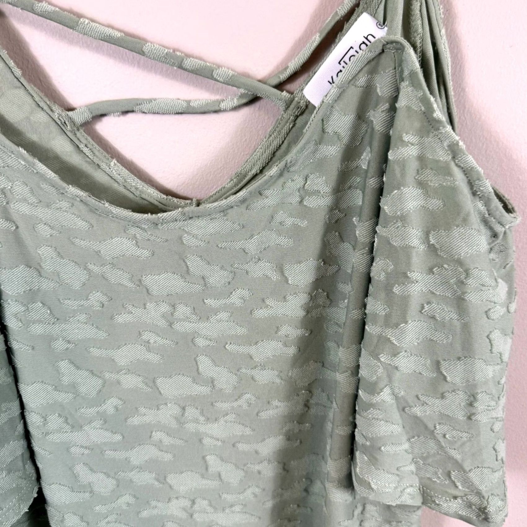 Vintage Kaileigh Blouse Women’s S Green Spaghetti Strap Sleeveless Top Lightweight W 75 Size S / US 4 / IT 40 - 3 Thumbnail