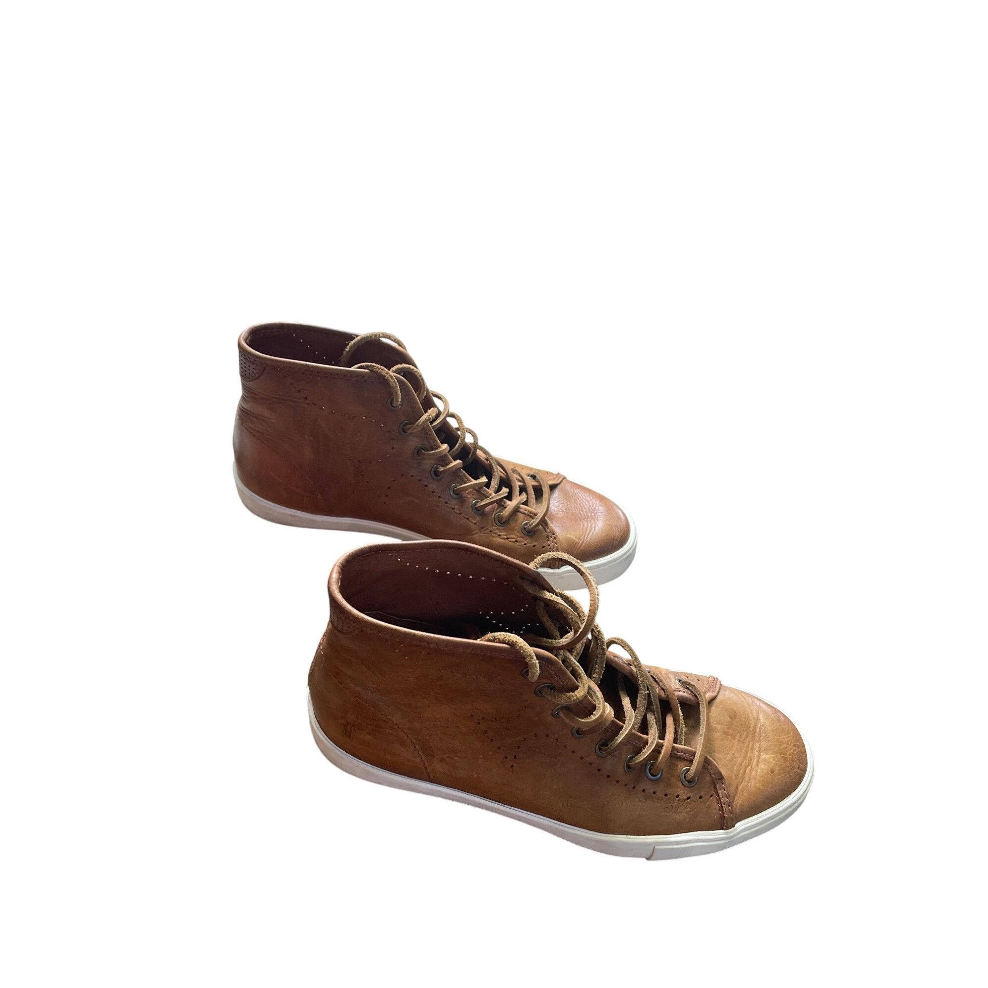 Frye Frye Mens Brown Leather High Top Sneakers Shoes Size 9.5 SKU Size US 9.5 / EU 42-43 - 3 Thumbnail