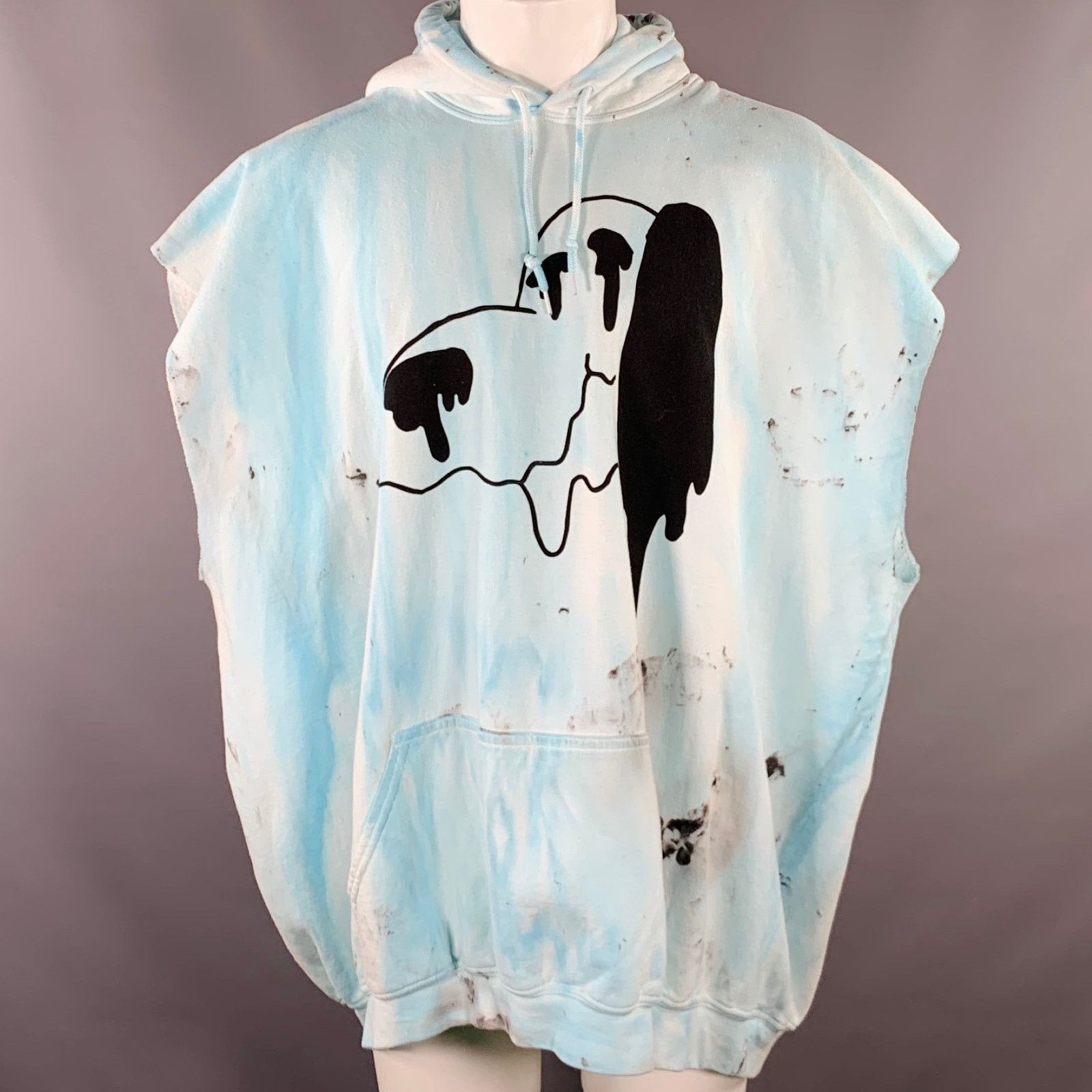 Other WESTFALL Melting Snoopy Blue Dyed Cotton Hoodie Sweatshirt Size US XL / EU 56 / 4 - 1 Thumbnail