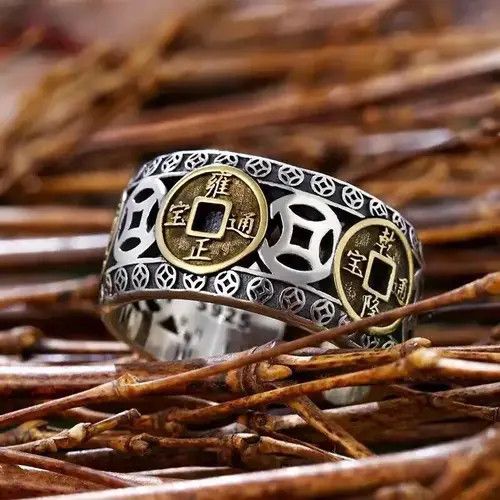 Jewelry × Vintage Vintage Chinese Style Five Emperor Money Rings Size ONE SIZE - 3 Thumbnail