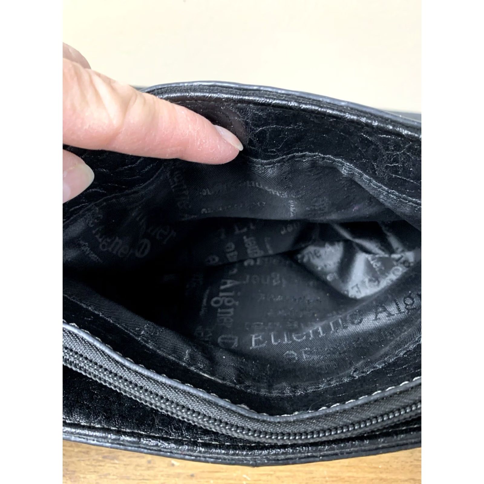 Etienne Aigner Etienne Aigner Shoulder Bag Leather Black Purse Handbag Buckle Snap Size ONE SIZE - 5 Thumbnail
